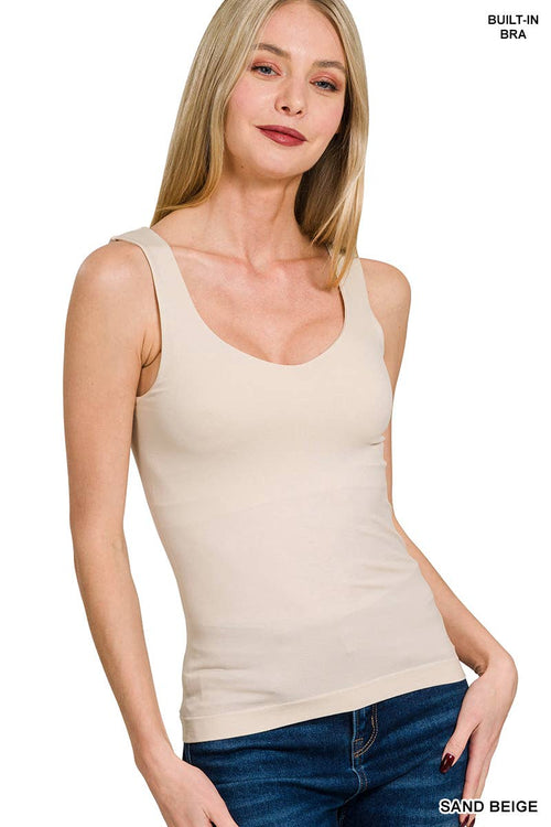 42POPS - `.Seamless Tank Top w/ Built-in Bra
