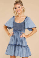 Hope & Sunshine - Denim Short Sleeve Tunic Dress