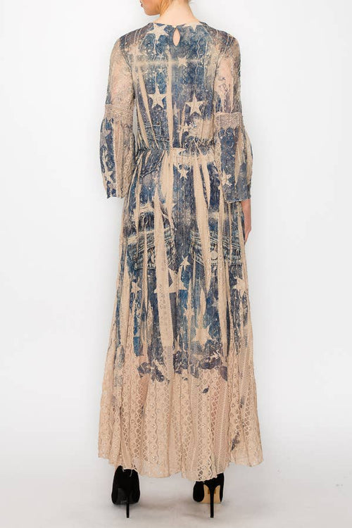 Origami Apparel ~  Lace and Crochet inspired - OLS-4658 TP/2DENIM