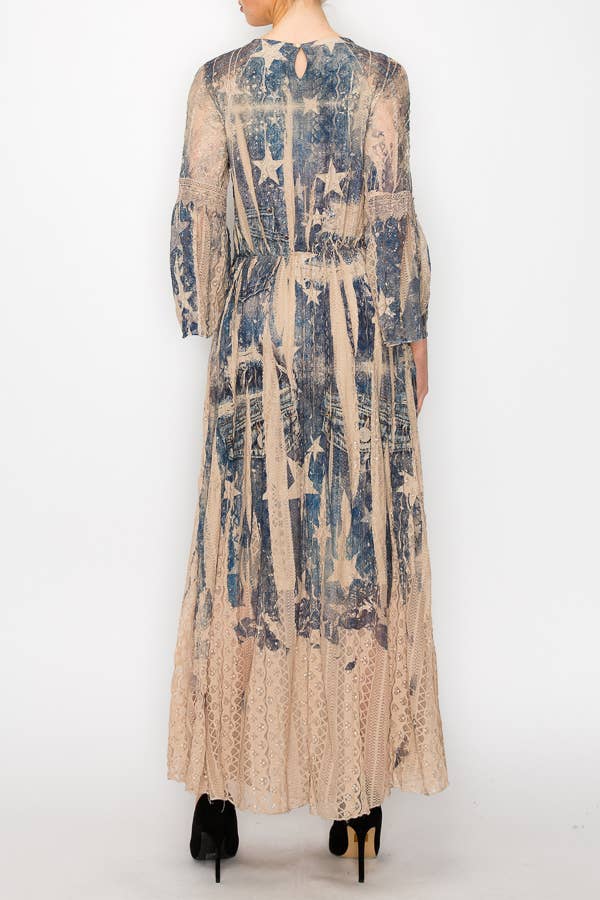 Origami Apparel ~  Lace and Crochet inspired - OLS-4658 TP/2DENIM