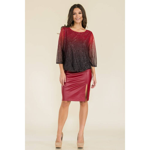 Perseption - ILLUSIONS GLITTER MESH MINI BOAT NECK BLOUSE