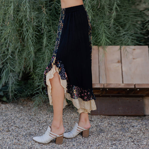 Young Threads - Bohoemian Mid-Length Skirt with Rayon Print (New Color) SK23162