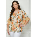 Winslow Collection - PLUS SIZE SHEER PRINTED PEASANT BLOUSE COU95L58X