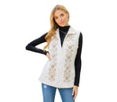 Young Threads - Womens Casual Sleeveless Embroidered Zipper Vest With Pockets