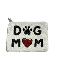 Ole - DOG MOM  Beaded Mani Coin Purse