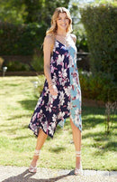 Shopin LA - SPD7002 - WOMEN FLORAL COLOR BLOCK SLEEVELESS DRESS