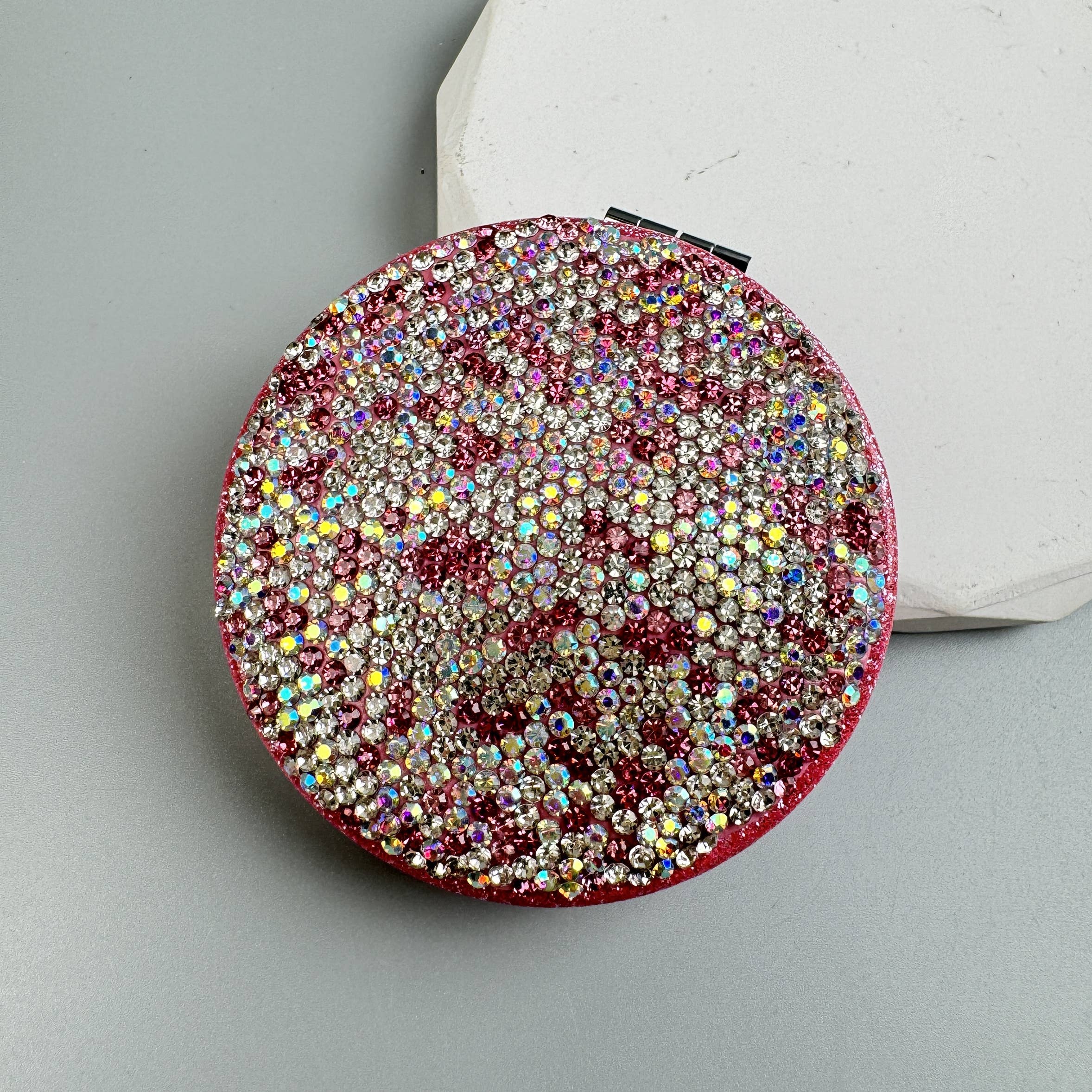 Ole - Circle Rhinestone Folding Makeup Mirror