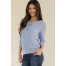 Perseption - LACE UP GROMMENT BANDED BOTTOM DOLMAN TOP