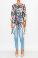 Origami Apparel ~  Lace and Crochet inspired - OLS-4565NAT/DE ROSE TUNIC