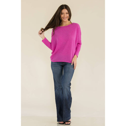 Perseption - OVERSIZE SCOOP NECK WIDE CUFF DOLMAN SWEATER