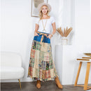 Young Threads - Western Boho Chic: Patchwork Belted Skirt  (New Color)