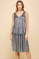 Shopin LA - SPT5228 - WOMEN METALLIC SHIMMER V NECK SLEEVELESS TOP