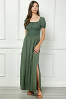 Winslow Collection - SMOCKED TOP MAXI BOHO DRESS BP433861MI