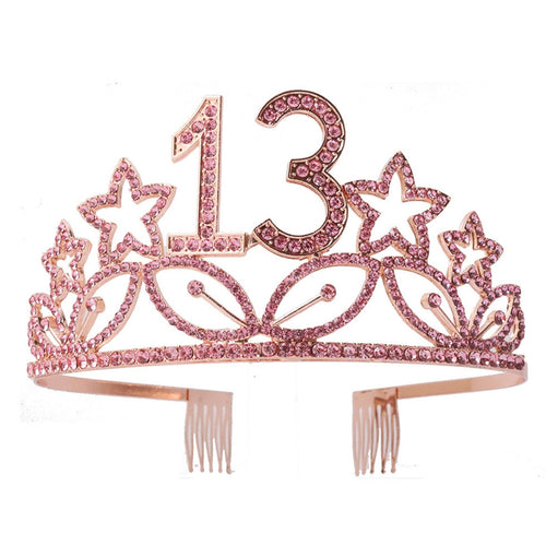 Ole - Birthday Star Rhinestone Crown Headband L3959