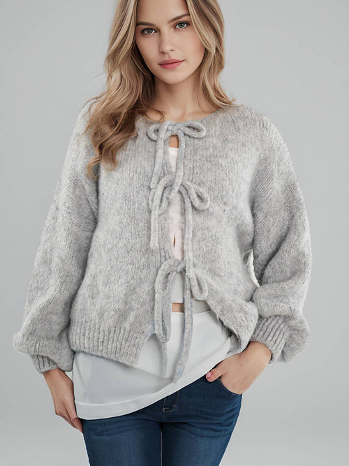 Miss Sparkling - V-neck front tie Cardigan