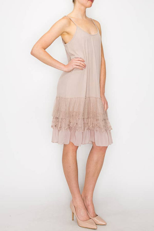 Origami Apparel ~  Lace and Crochet inspired - OLS-4672 TAUPE