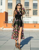 Adore - T417-B2 Embroidered Mesh Duster Jacket