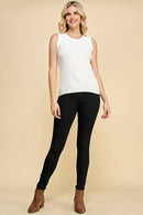 Shopin LA - CSP9277 - WOMEN SLEEVELESS RIBBED RUFFLE EDGE TANK TOP