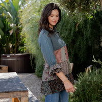 Young Threads - 3/4 Ruffle Sleeves Western Blouse Top (New Color)