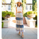 Young Threads - Women Long Tiered Western Skirt, Lined With Two Pockets