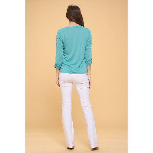 Perseption - FULL PLACKET MANDERINE ROLL TAB SHELL BUTTON SHIRT