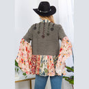 Young Threads - Printed Rayon Kimono Shrug with Embroidery (New Color)