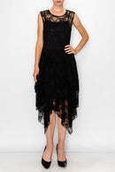 Origami Apparel ~  Lace and Crochet inspired - Taupe Lined Dress with  Matching Slip