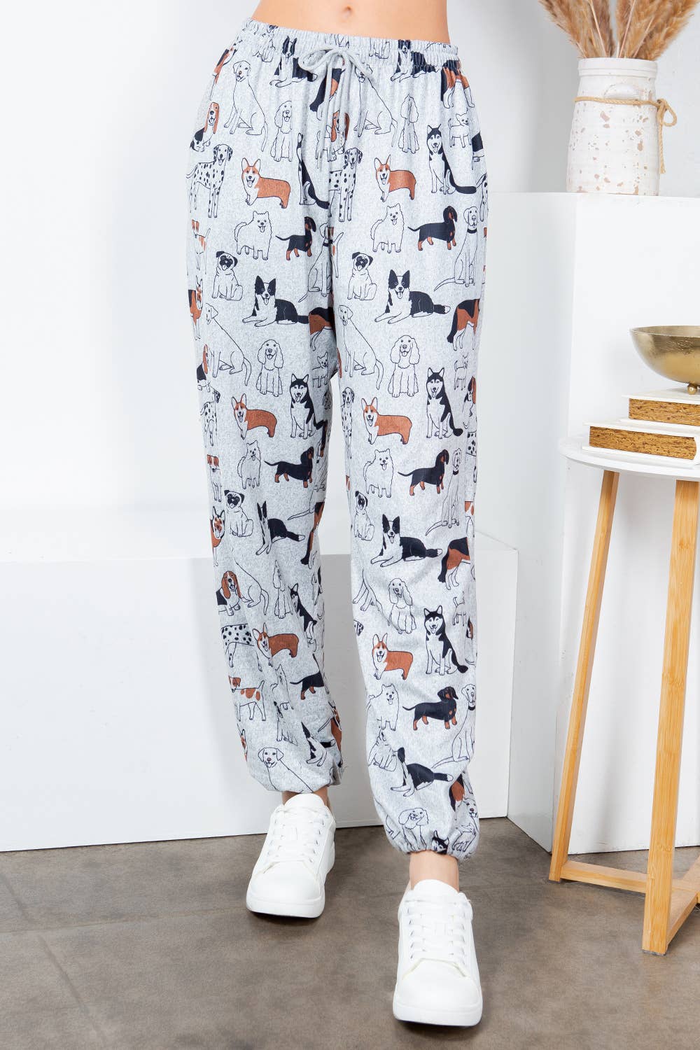 LA Soul - Variety Of  Dog Print Jogger Pant