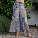 Young Threads - Retro Revival Long Flared Patchwork Pants (New Color)