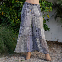 Young Threads - Retro Revival Long Flared Patchwork Pants (New Color)