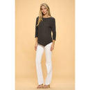 Perseption - SCOOP NECK BUTTON SHOULDER SWEATER