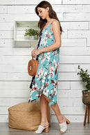 Shopin LA - SPD7002 - WOMEN FLORAL COLOR BLOCK SLEEVELESS DRESS