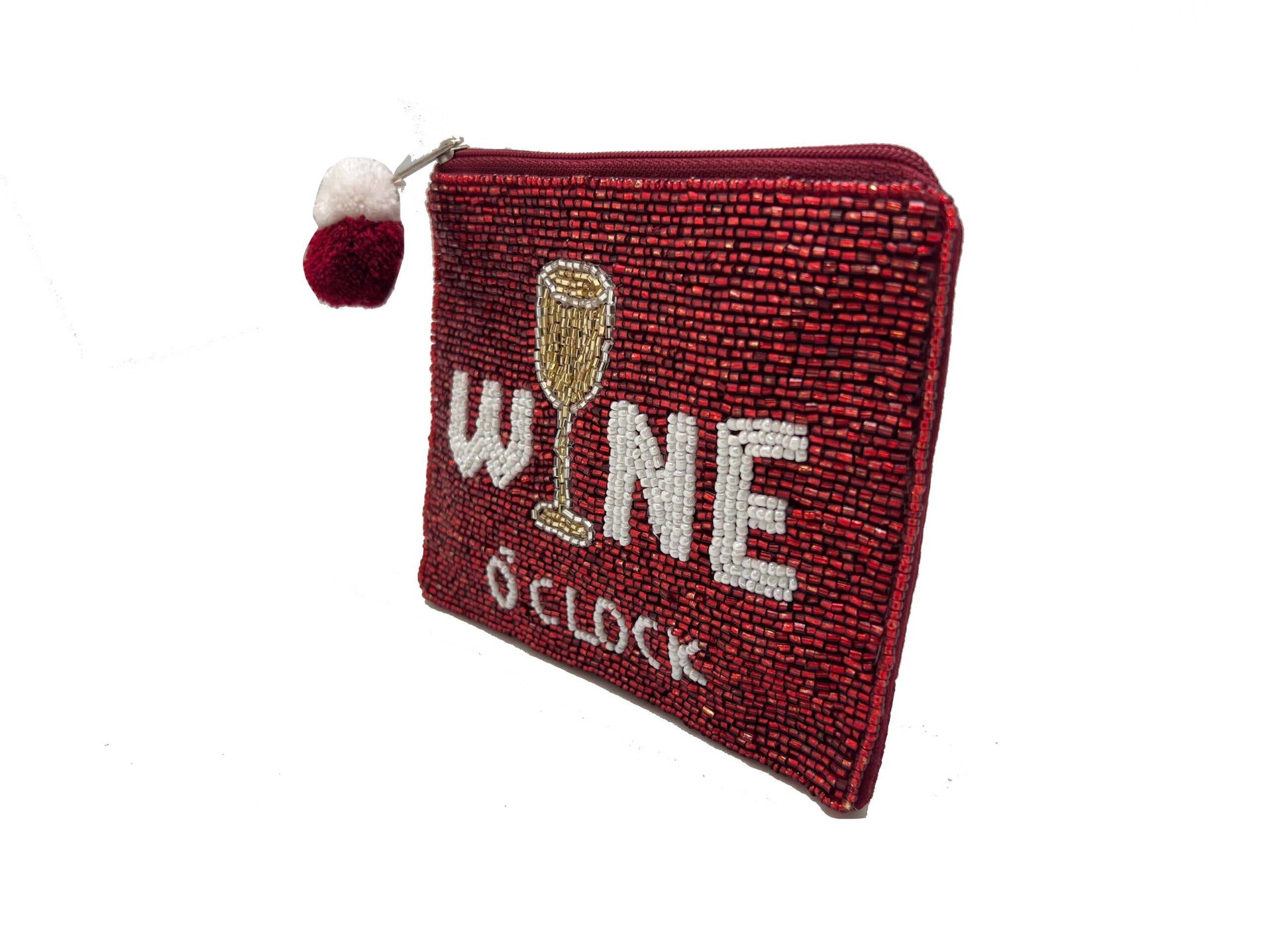 Ole - Wine O'clock Beaded Coin Purse LAC-CP-1110