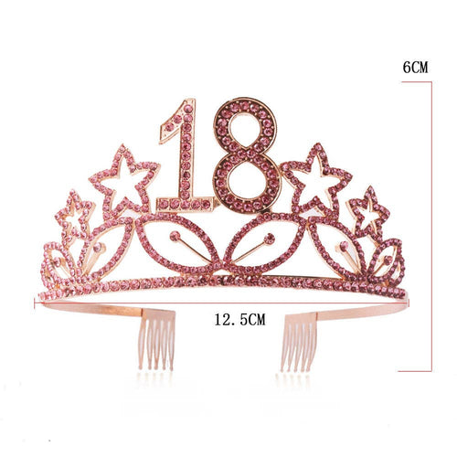Ole - Birthday Star Rhinestone Crown Headband L3959