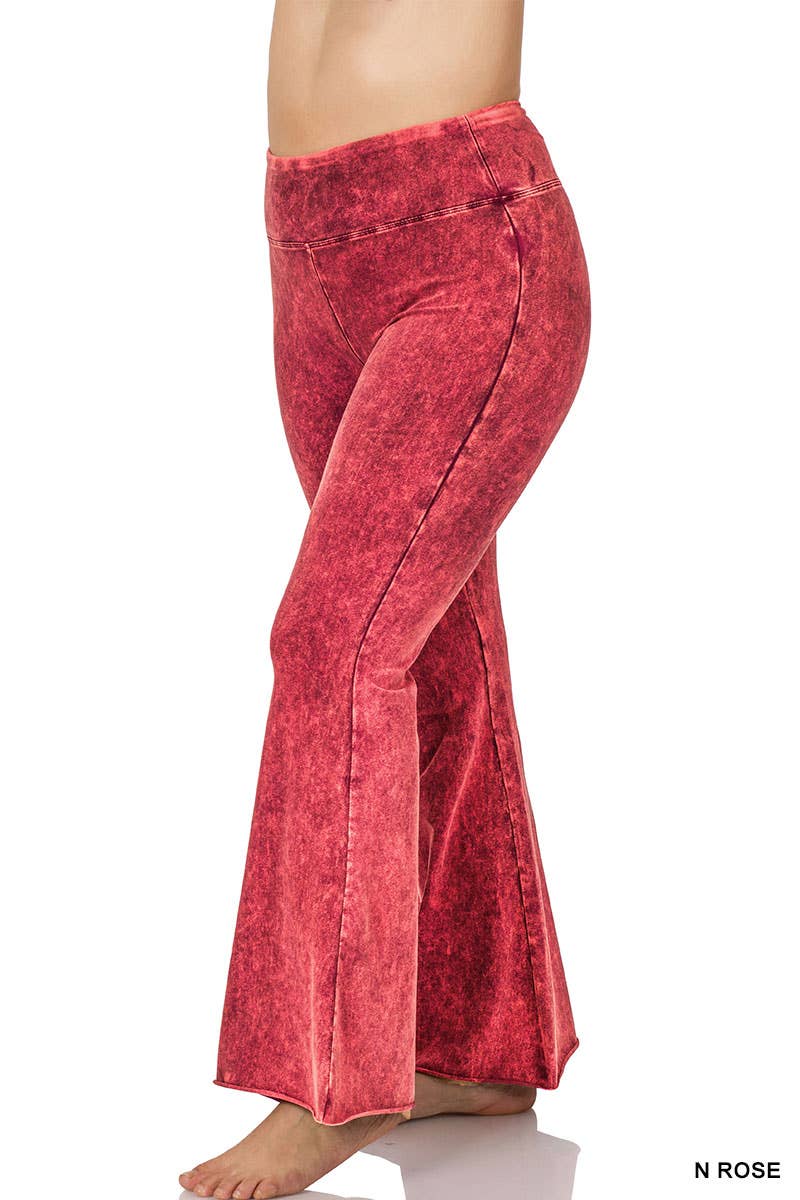 42POPS - ",..._ SI-19553 PLUS SIZE MINERAL WASHED Yoga pants