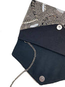 Ole - Hematite Patterned Beaded Clutch LAC-SS-478