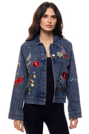 Adore - 2603 Embroidered Floral Denim Jacket