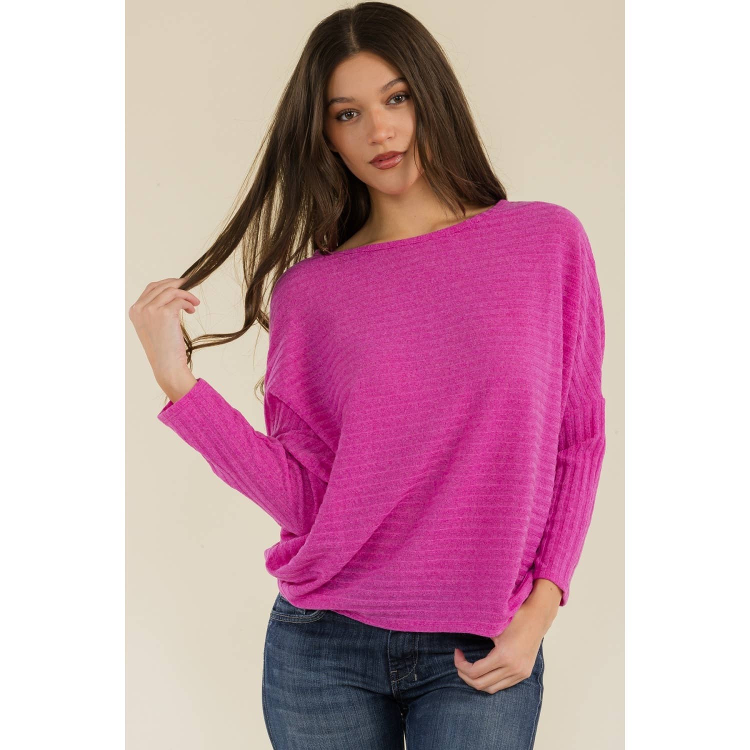 Perseption - OVERSIZE SCOOP NECK WIDE CUFF DOLMAN SWEATER