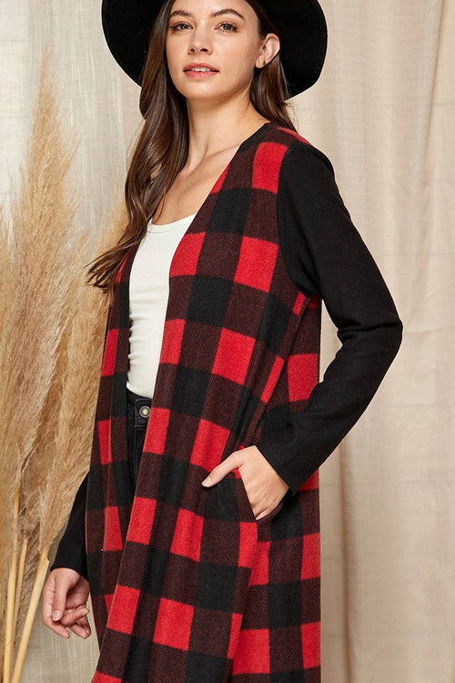 Shopin LA - SG21021 - WOMEN MIXED ANIMAL DRAPED OPEN FRONT CARDIGAN