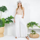 Young Threads - Retro Revival Long Flared Patchwork Pants (New Color)