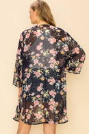 Shopin LA - SP1000GP-0619 -PLUS SIZE FLORAL PRINT KIMONO CARDIGAN