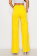 Denim Zone U.S.A. - LVB-200 YELLOW HIGH WAISTED STRETCHY WIDE LEGS JEANS