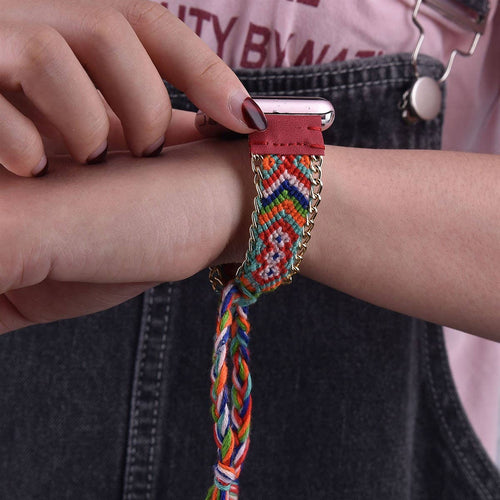 ShopTrendsNow - Boho-Chic Tribal Braided Replacement Band for Apple Watch