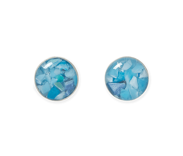 4ocean Sterling Silver Stud Earrings Hawaiian Blue