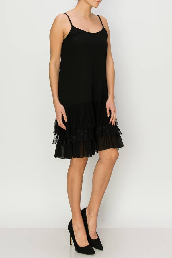 Origami Apparel ~ Lace and Crochet inspired - OLS-4672 Black Slip Dress Extender Black / 2XL Origami Apparel ~ Lace and Crochet inspired - OLS-4672 Black Slip Dress Extender Black / 2XL