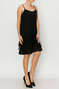 Origami Apparel ~  Lace and Crochet inspired - OLS-4672 Black Slip Dress Extender