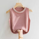 Hope & Sunshine - Beaded Sleeveless Knit Top