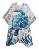 JC Sunny Fashion - JC070960 Blue-Multi Sea Turtle Kimono