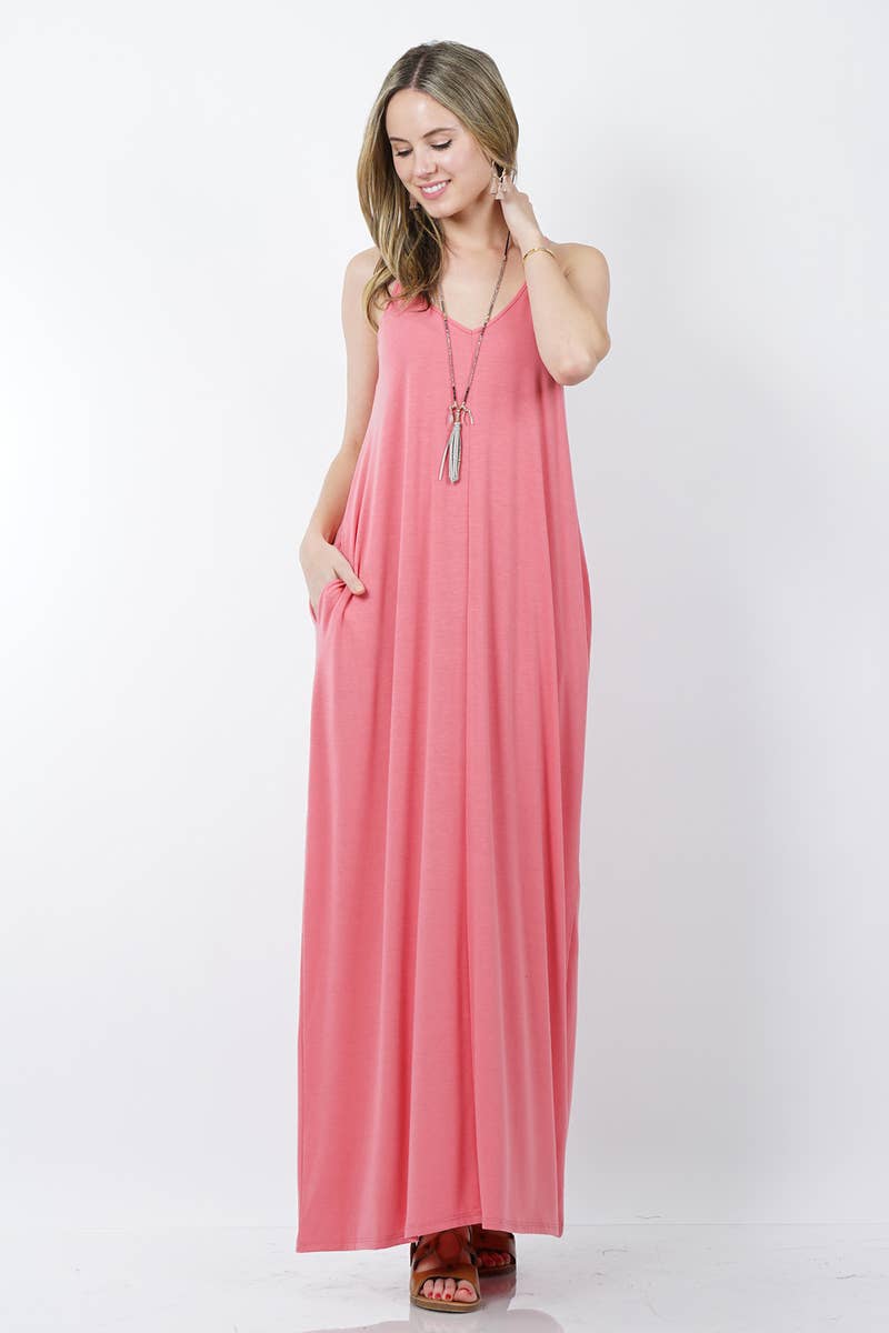 42POPS - `.42pops Maxi Dress w/ adjustable strap & pockets