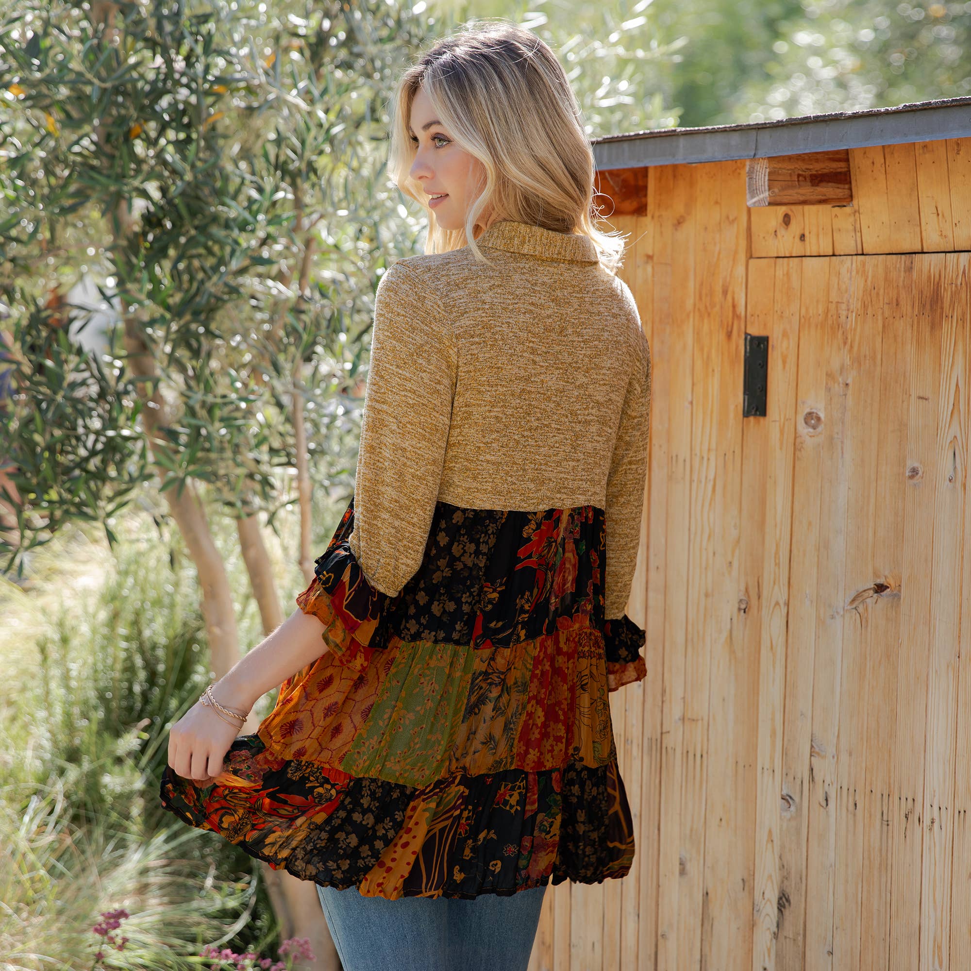 Young Threads - 3/4 Ruffle Sleeves Western Blouse Top (New Color)